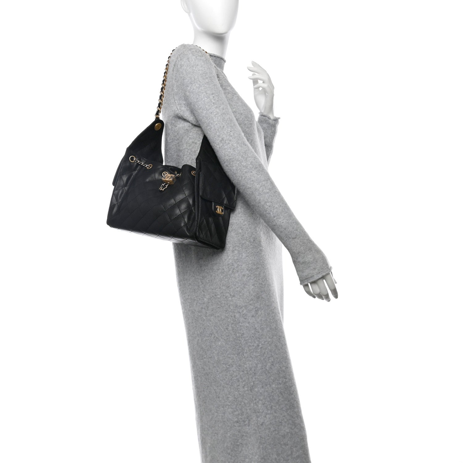 Chanel Caviar Quilted Small Chanel 25 Handbag Black 2 of 11