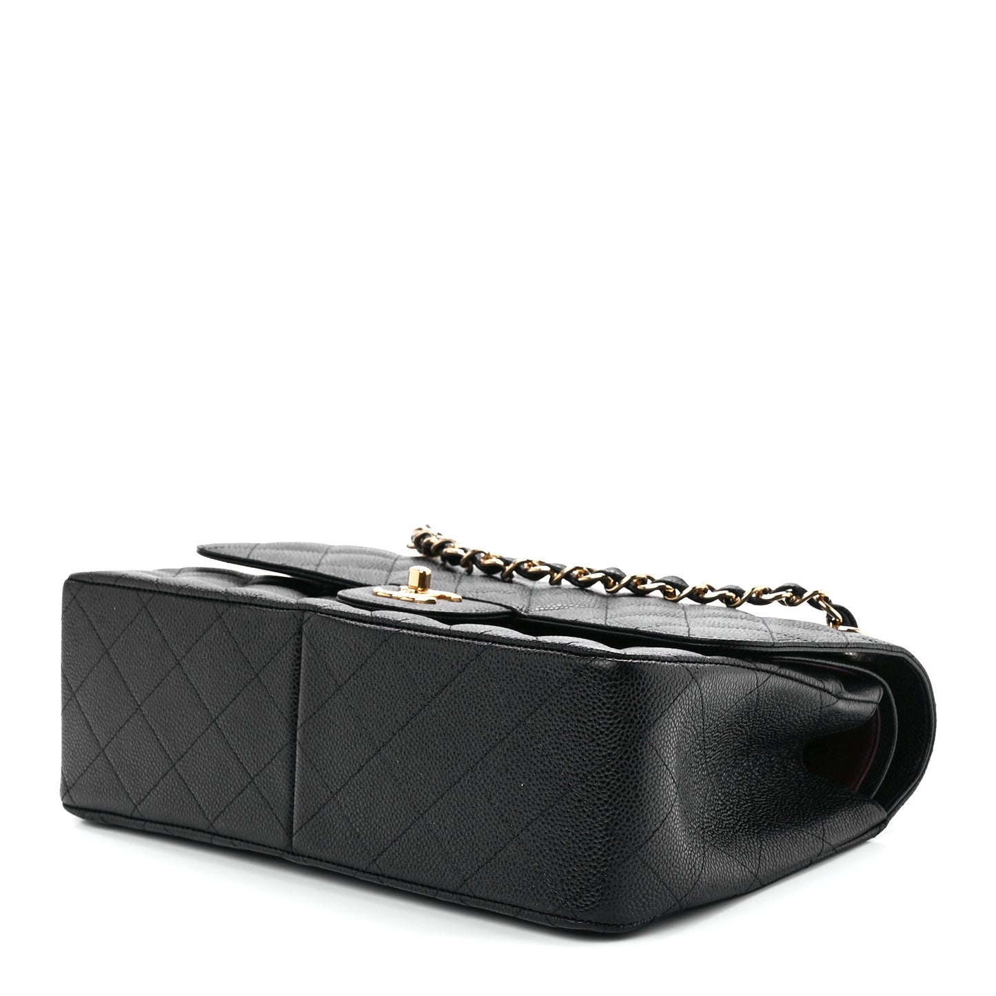 Caviar Quilted Jumbo Double Flap Black