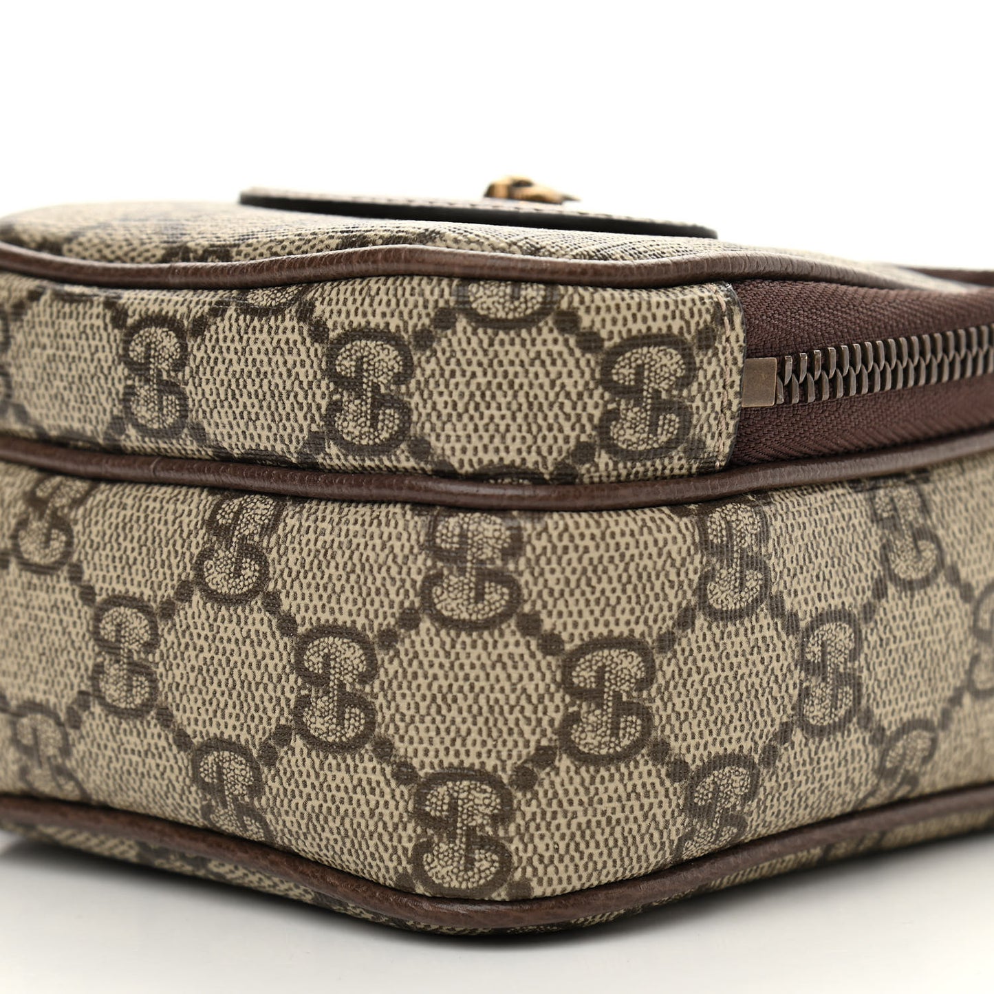 GG Supreme Monogram Mini Neo Vintage Double Zip Messenger Bag Beige New Acero Crop