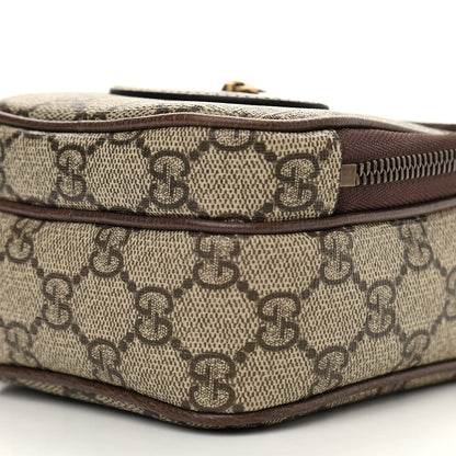 Gucci GG Supreme Monogram Mini Neo Vintage Double Zip Messenger Bag Beige New Acero Crop 10 of 11