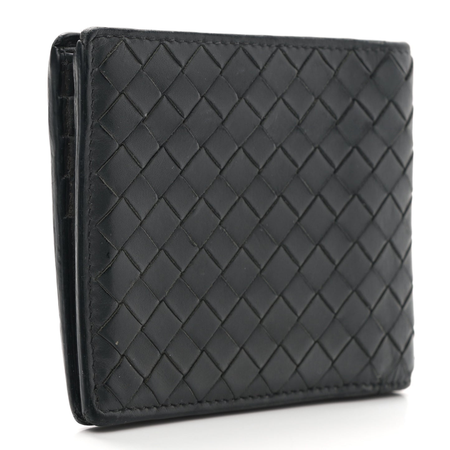 Nappa Intrecciato Bi-Fold Wallet Black