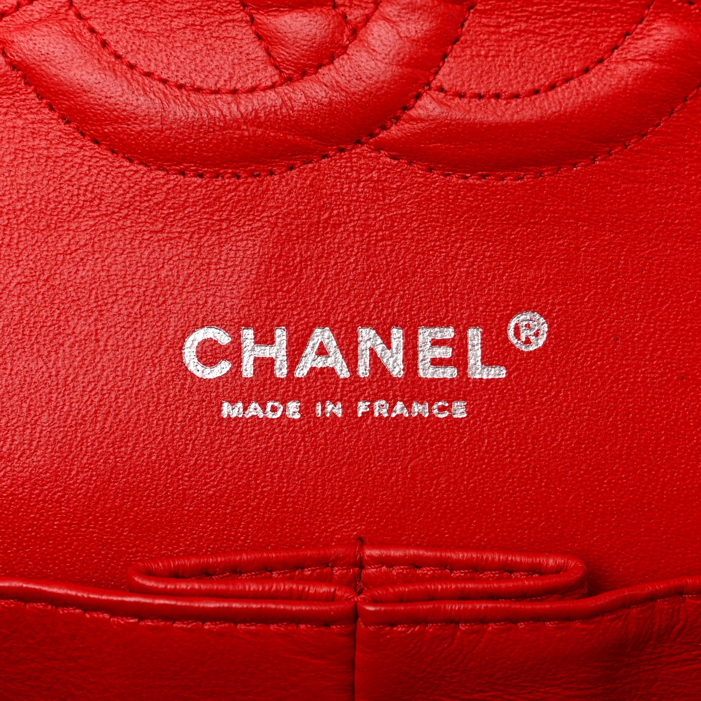 Lambskin Perforated Medium Double Flap Red