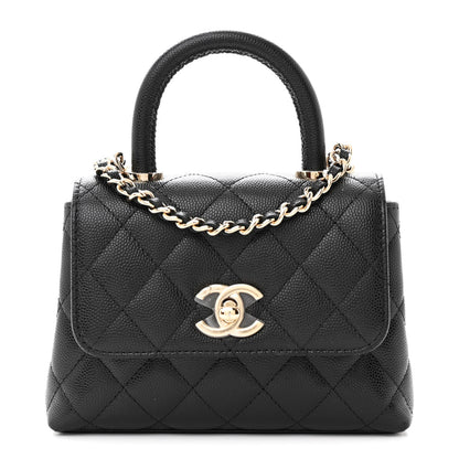 Chanel Caviar Quilted Coco Handle Clutch With Chain Black 1 of 10