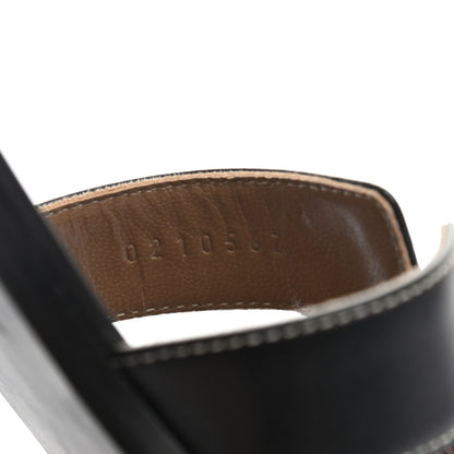 Hermes Box Calfskin Oran Sandals 36.5 Black 8 of 10