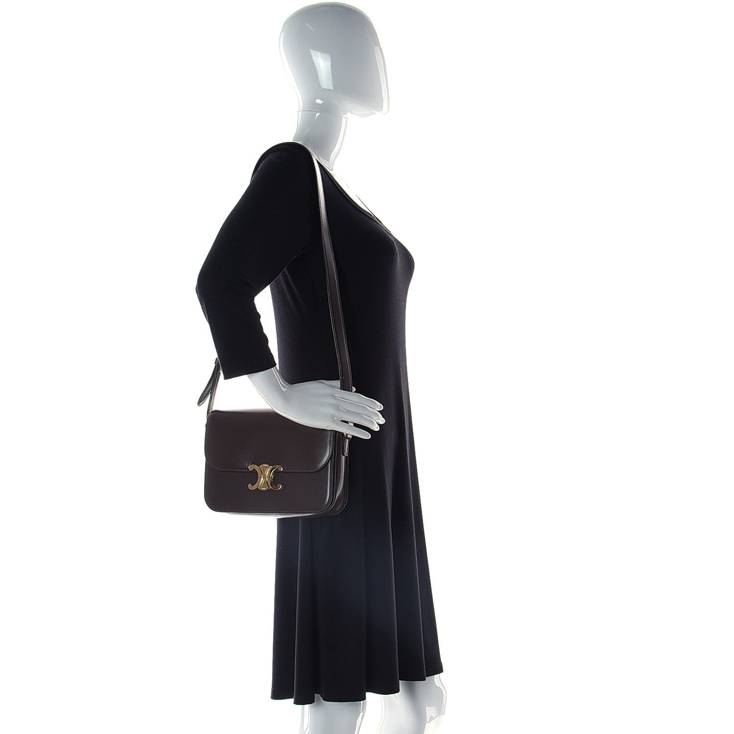 Celine Shiny Calfskin Medium Triomphe Ecorce 3 of 12