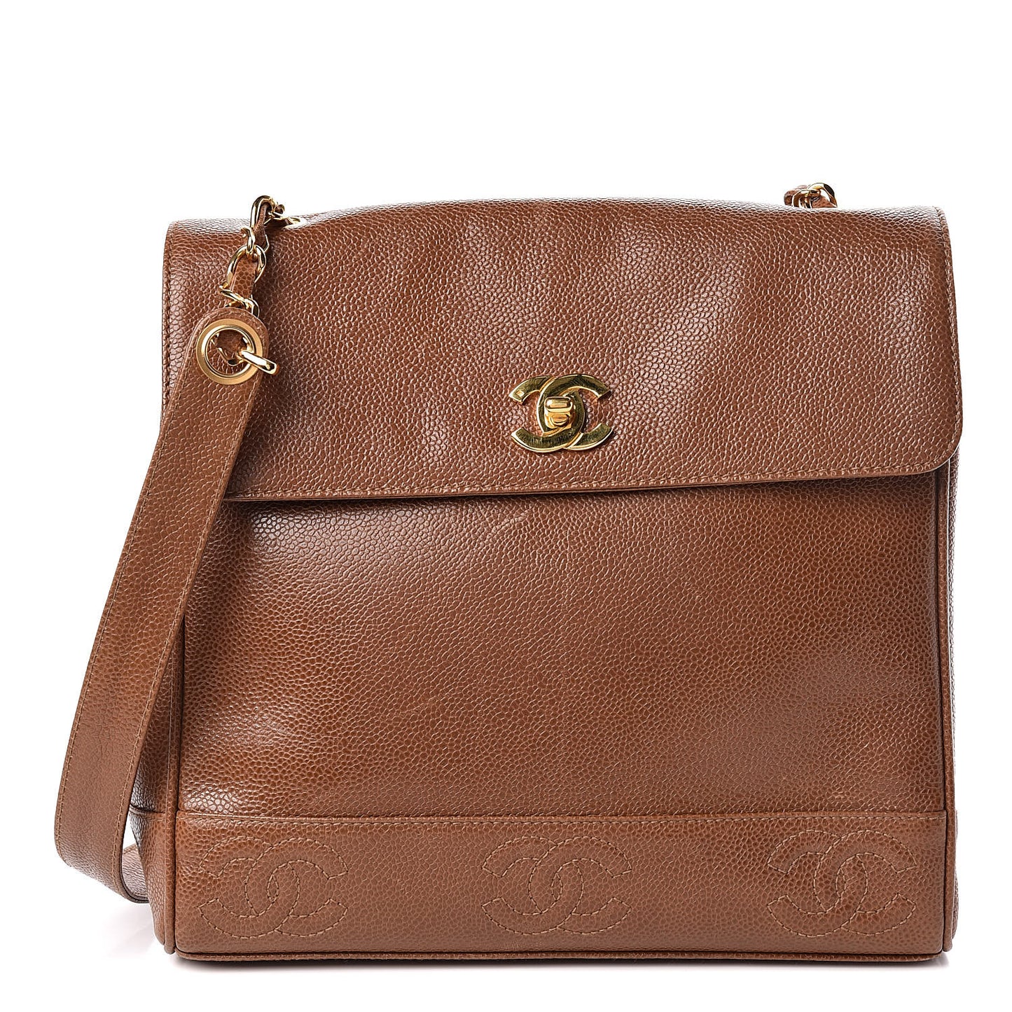 Caviar CC Shoulder Bag Brown