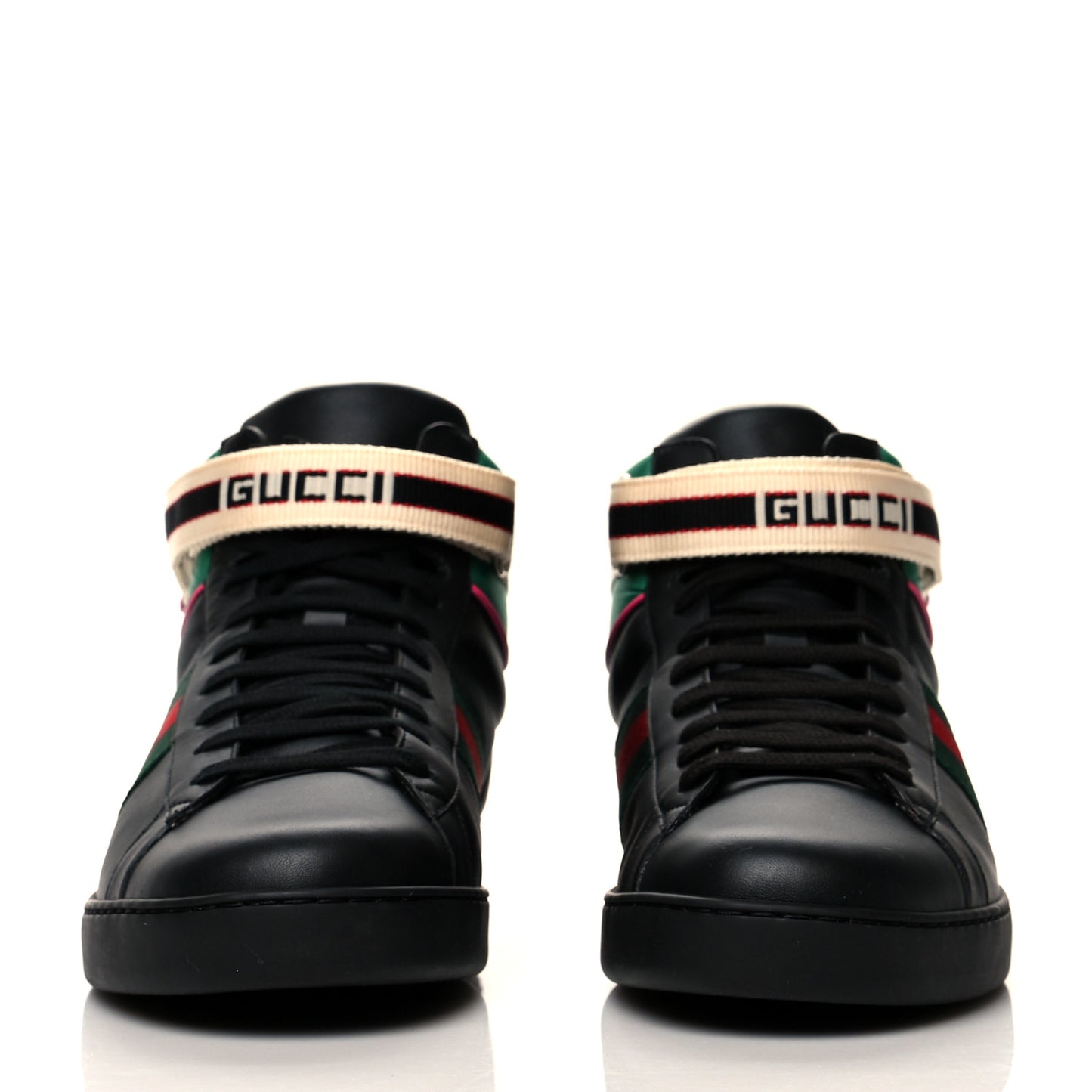 Calfskin Ayers Web Mens New Ace Stripe High Top Sneakers 11 Black