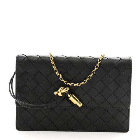 Nappa Intrecciato Andiamo Pouch On Chain Black Black