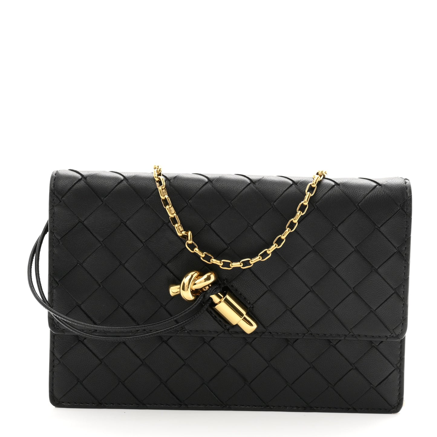 Nappa Intrecciato Andiamo Pouch On Chain Black Black