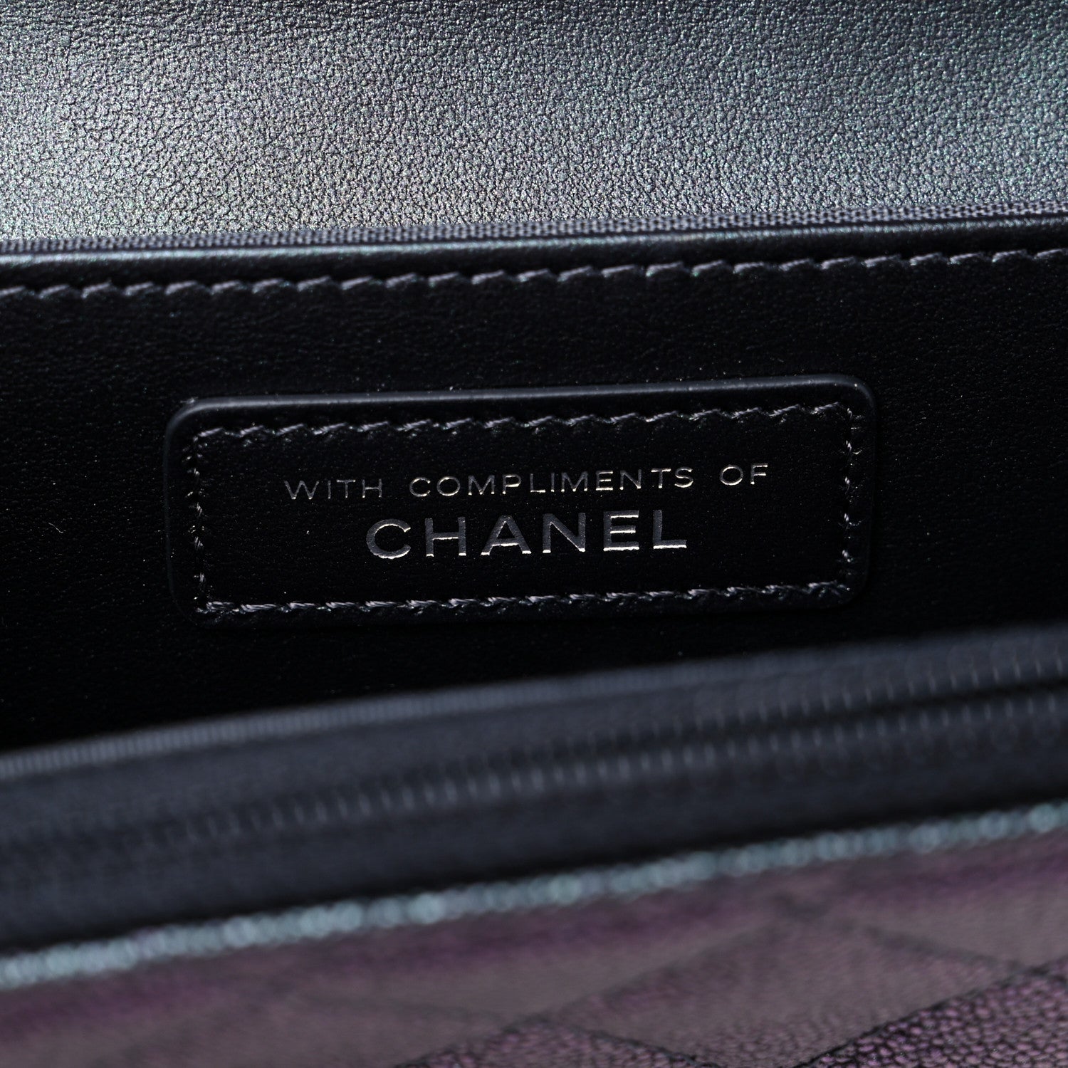 Chanel Iridescent Caviar Night by the C Pouch Clutch Black 7 of 11