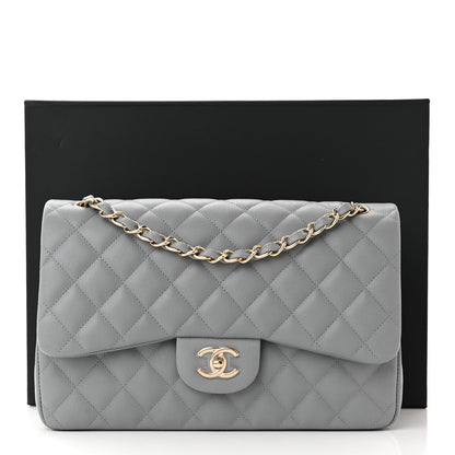 Chanel Caviar Quilted Jumbo Double Flap Grey 11 of 11