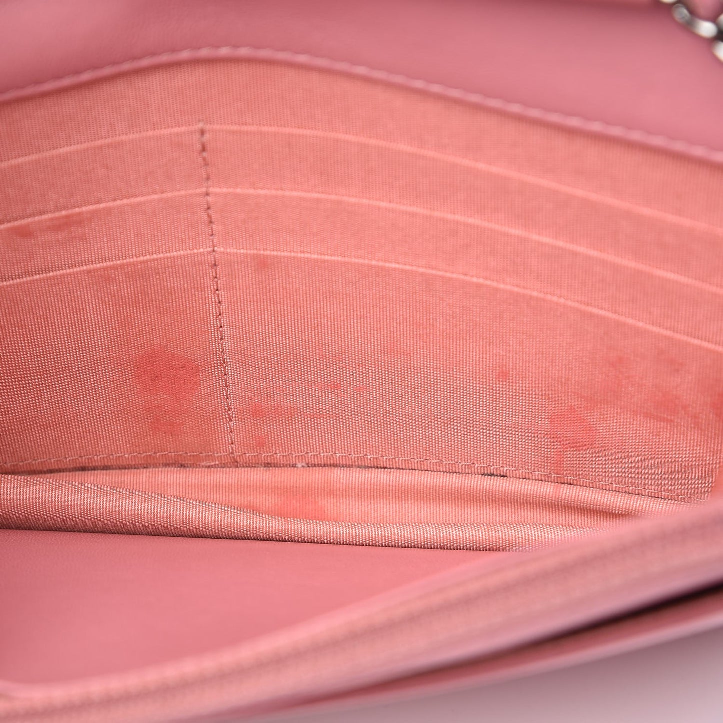 Lambskin Quilted Crossing Wallet on Chain WOC Pink