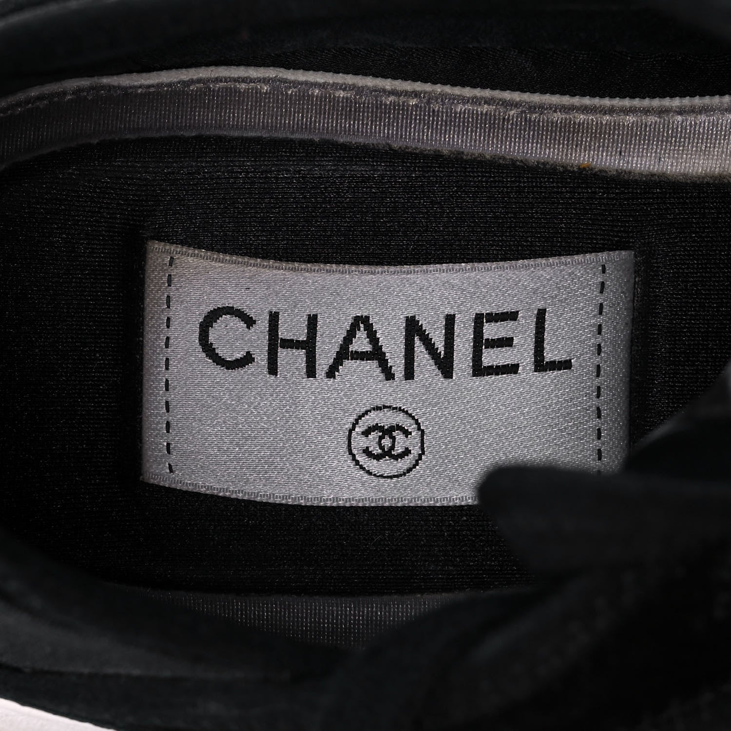 Chanel Velvet Calfskin Mixed Fibers CC Sneakers 36.5 Black 8 of 10