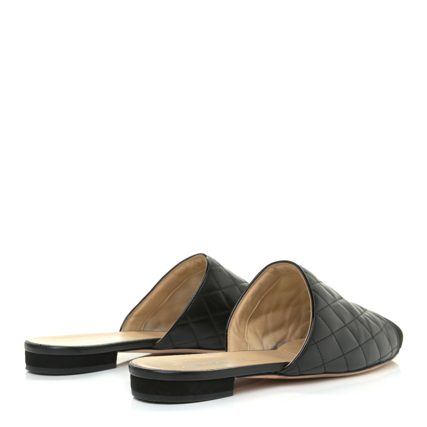Chanel Lambskin Kid Suede Quilted Mules 40.5 Black 5 of 17