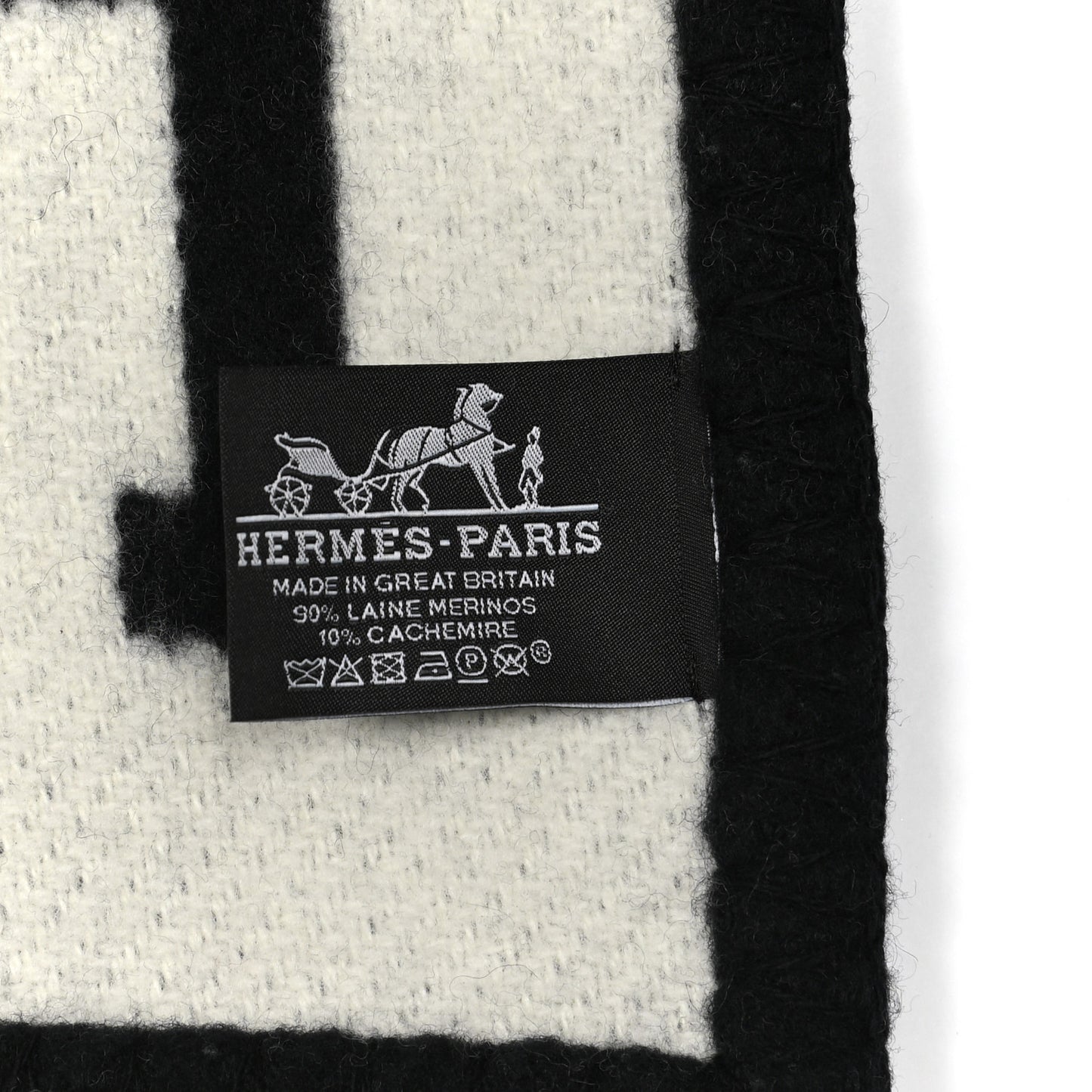 Wool Cashmere Avalon III Blanket Ecru Black