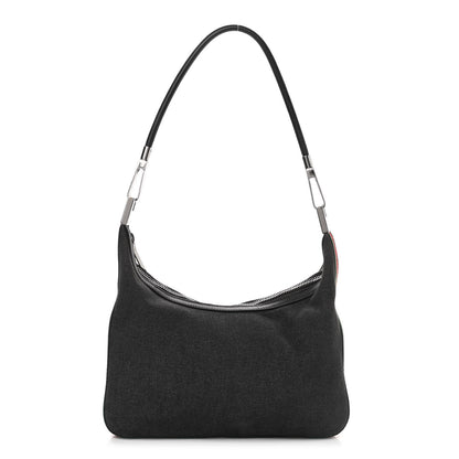 Gucci Denim Web Small Clasp Hobo Black 1 of 13