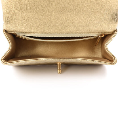 Chanel Metallic Caviar Quilted Mini Top Handle Rectangular Flap Gold 5 of 11