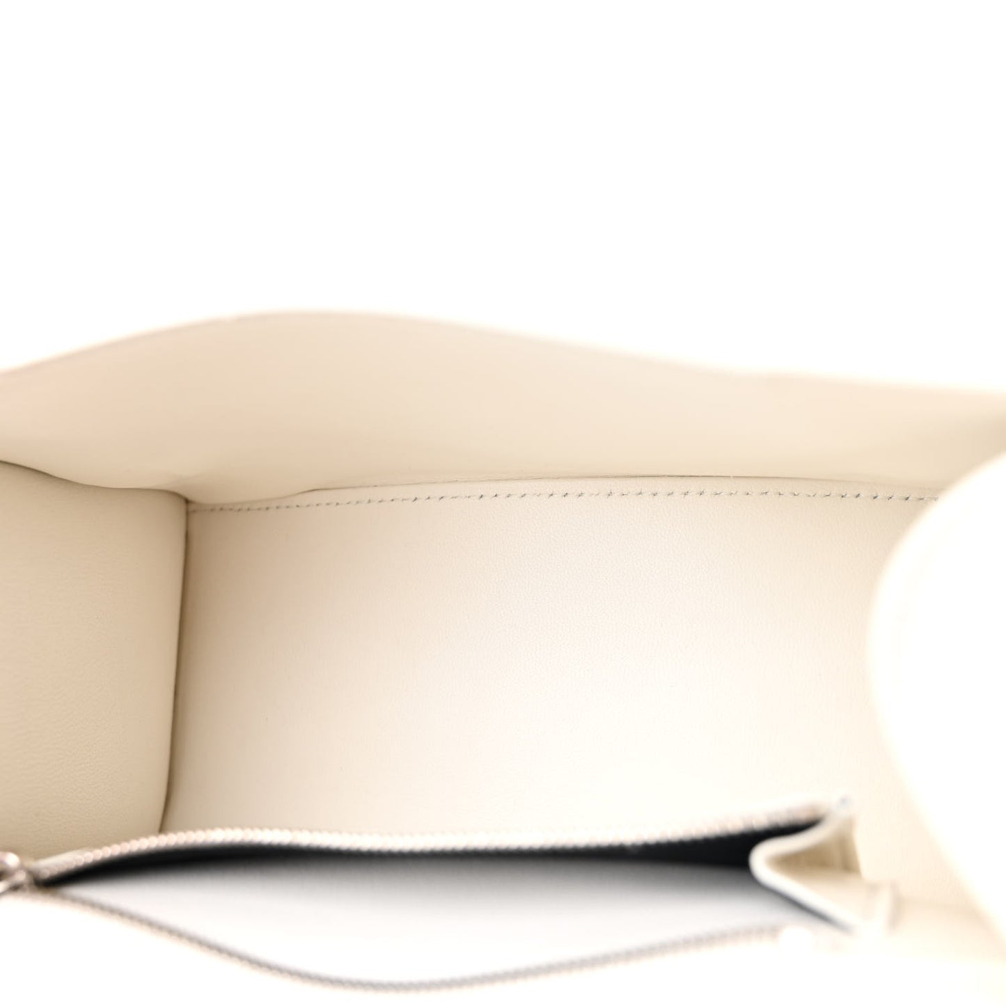 Grained Calfskin Small Hourglass Top Handle Bag White