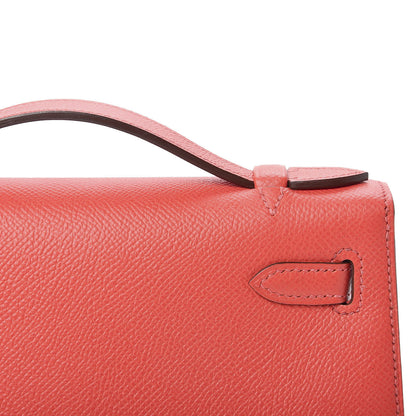 Hermes Epsom Kelly Pochette Clutch Rose Jaipur 18 of 29