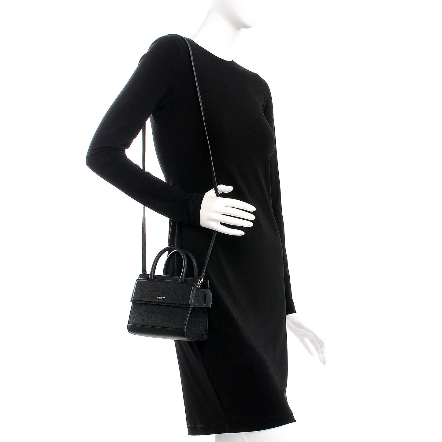 Grained Calfskin Nano Horizon Satchel Black
