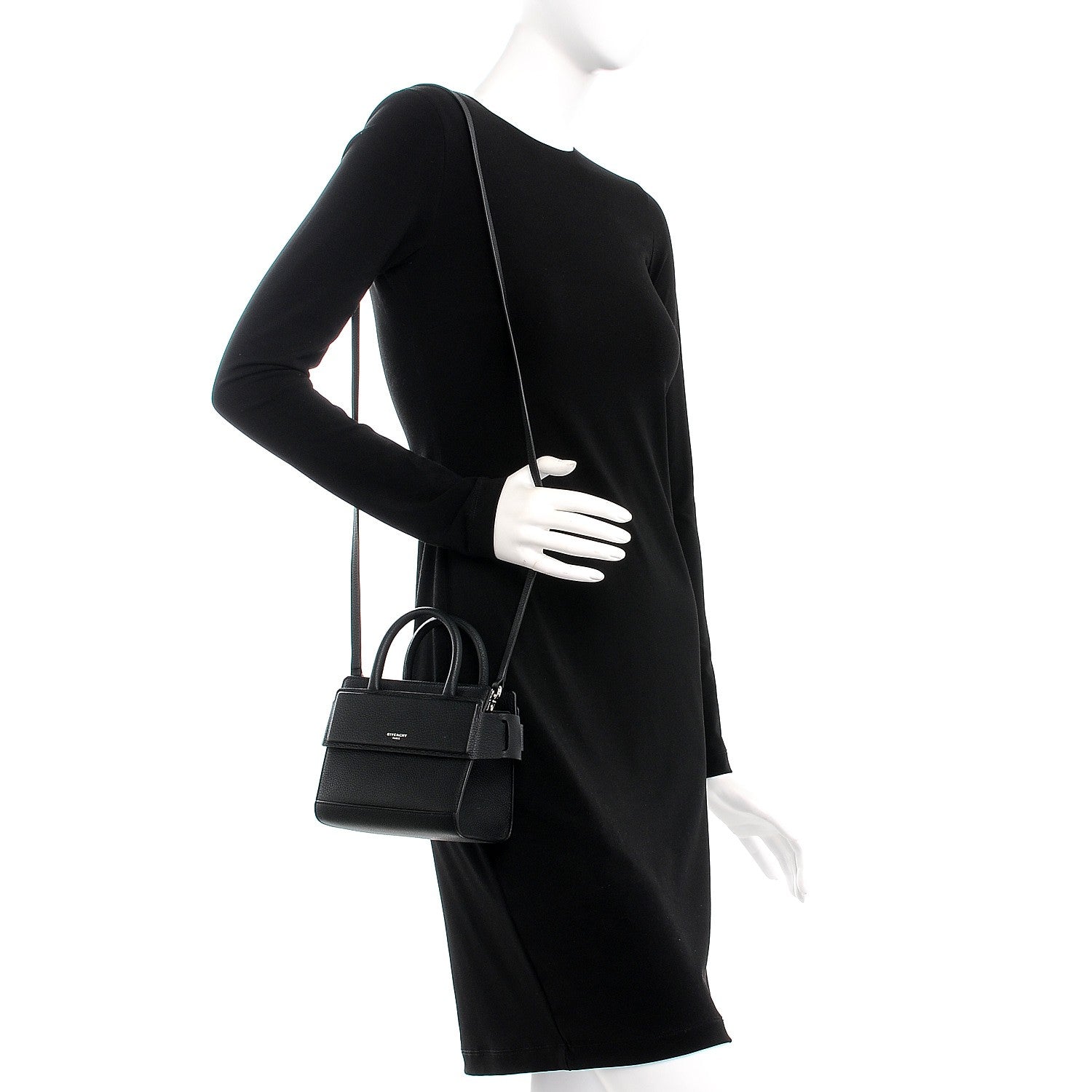Givenchy Grained Calfskin Nano Horizon Satchel Black 2 of 7