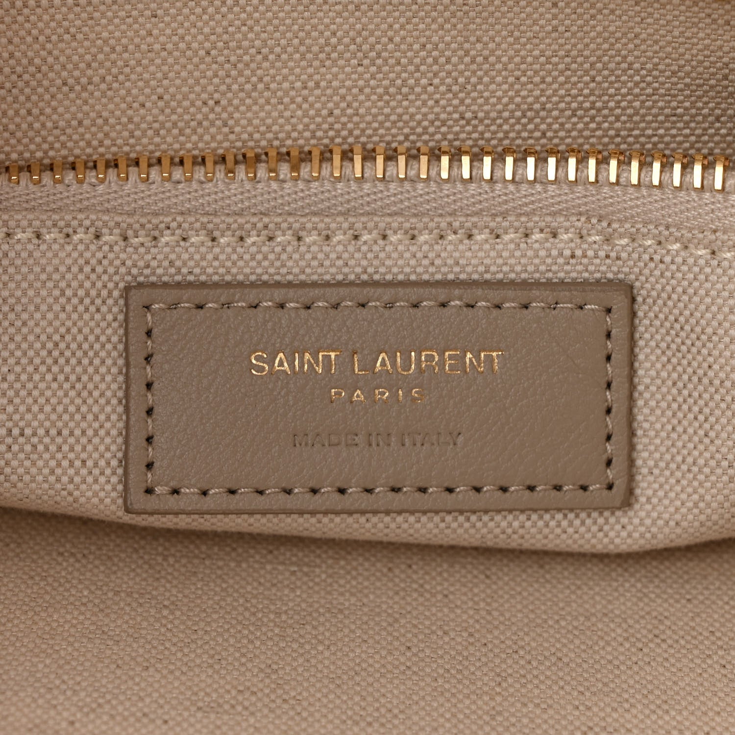Saint Laurent Linen Calfskin Small Rive Gauche Tote Beige Sea Salt 6 of 10