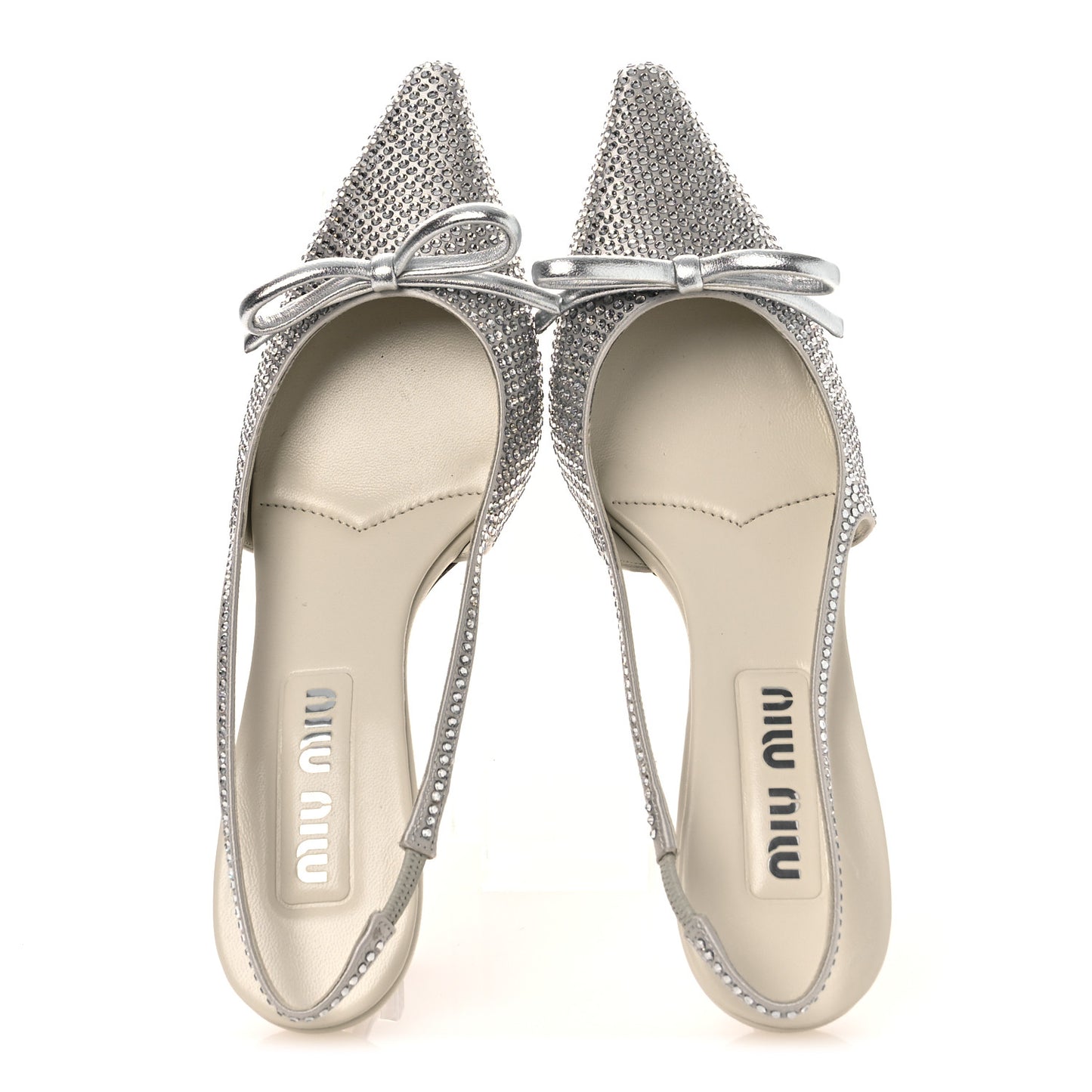 Satin Crystal Slingback Pumps 37 Perla