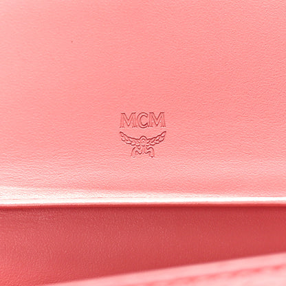 MCM Grained Calfskin Wallet Pink 6 of 10