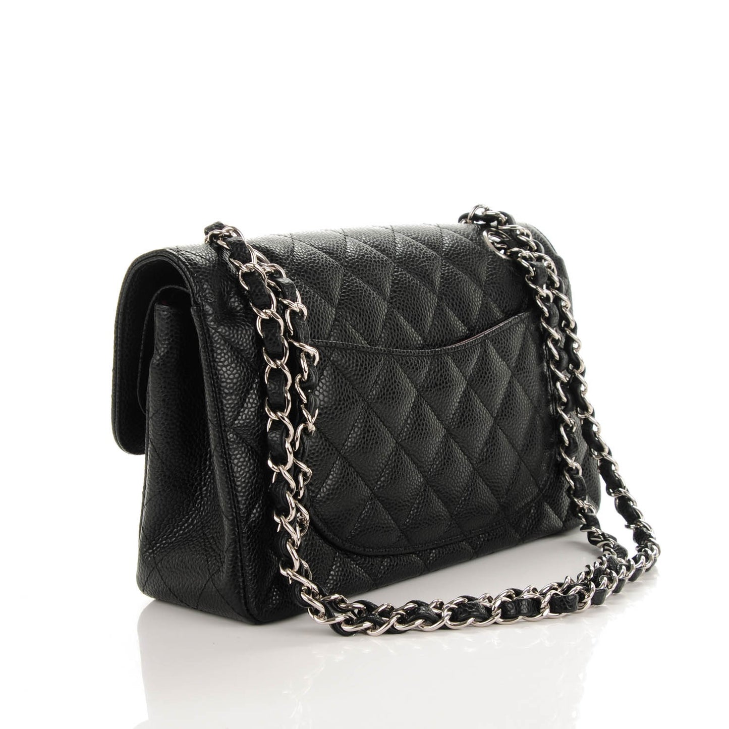 Caviar Quilted Small Double Flap Black