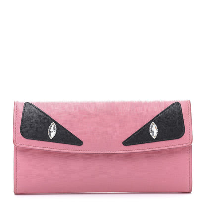 Fendi Vitello Elite Crystal Monster Eyes Simply Continental Wallet Lollypop Black 1 of 8