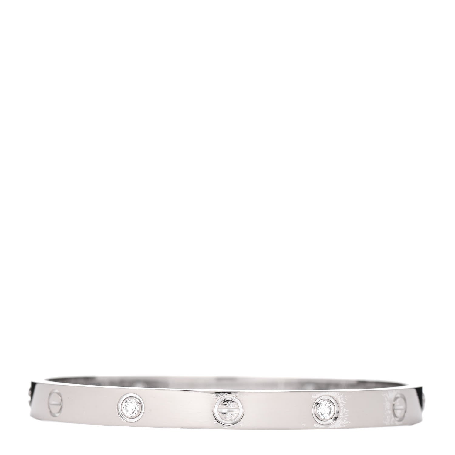 Cartier 18K White Gold 4 Diamond LOVE Bracelet 18 3 of 6