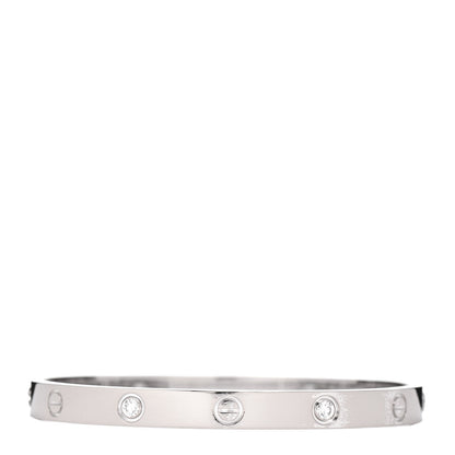 Cartier 18K White Gold 4 Diamond LOVE Bracelet 18 3 of 6
