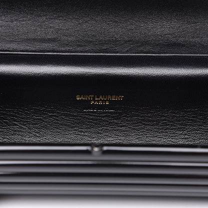 Saint Laurent Ribbed Plexiglass Lambskin Fringe Monogram Opium Box Bag Black 6 of 9