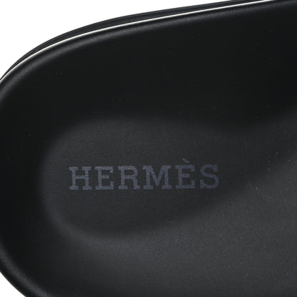 Hermes Calfskin Womens Embroidered Chypre Sandals 36.5 Black 7 of 9