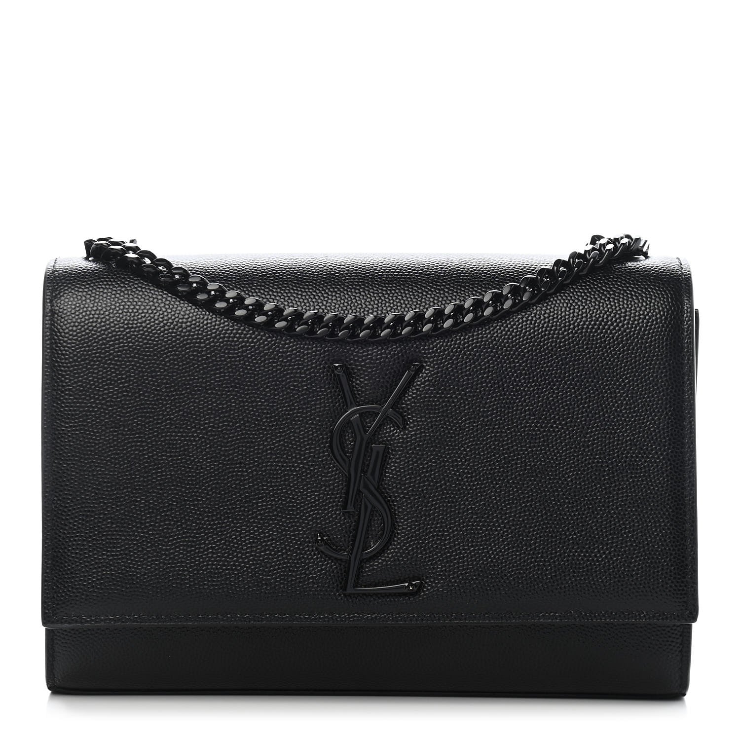 Saint Laurent Grain De Poudre Small Monogram Kate Satchel Black 1 of 10