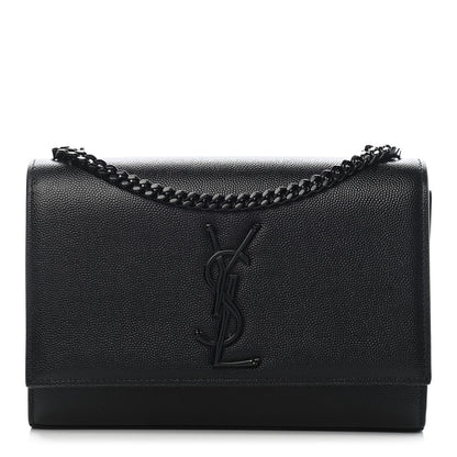 Saint Laurent Grain De Poudre Small Monogram Kate Satchel Black 1 of 10