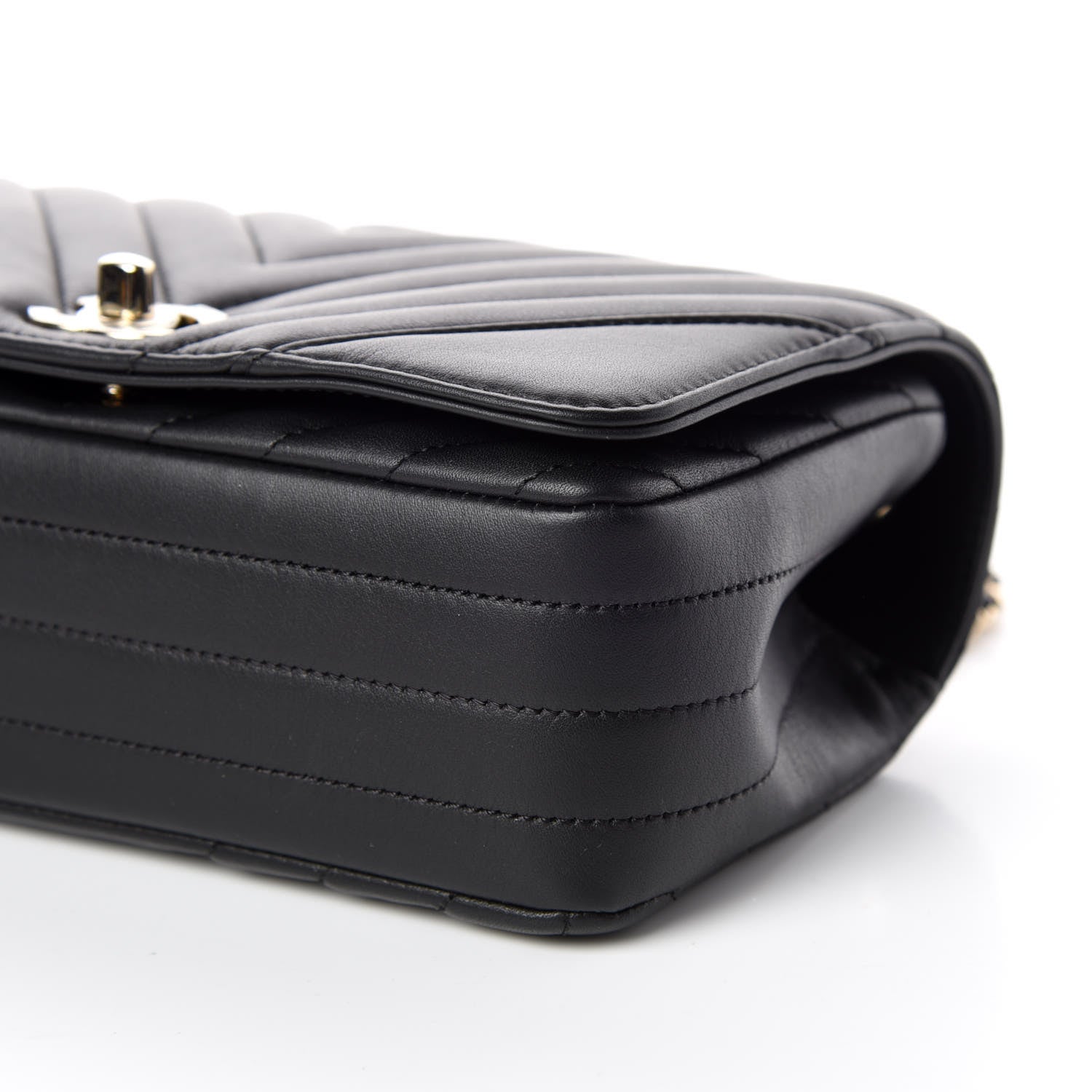 Chanel Calfskin Chevron Quilted Mini Statement Flap Black 6 of 10