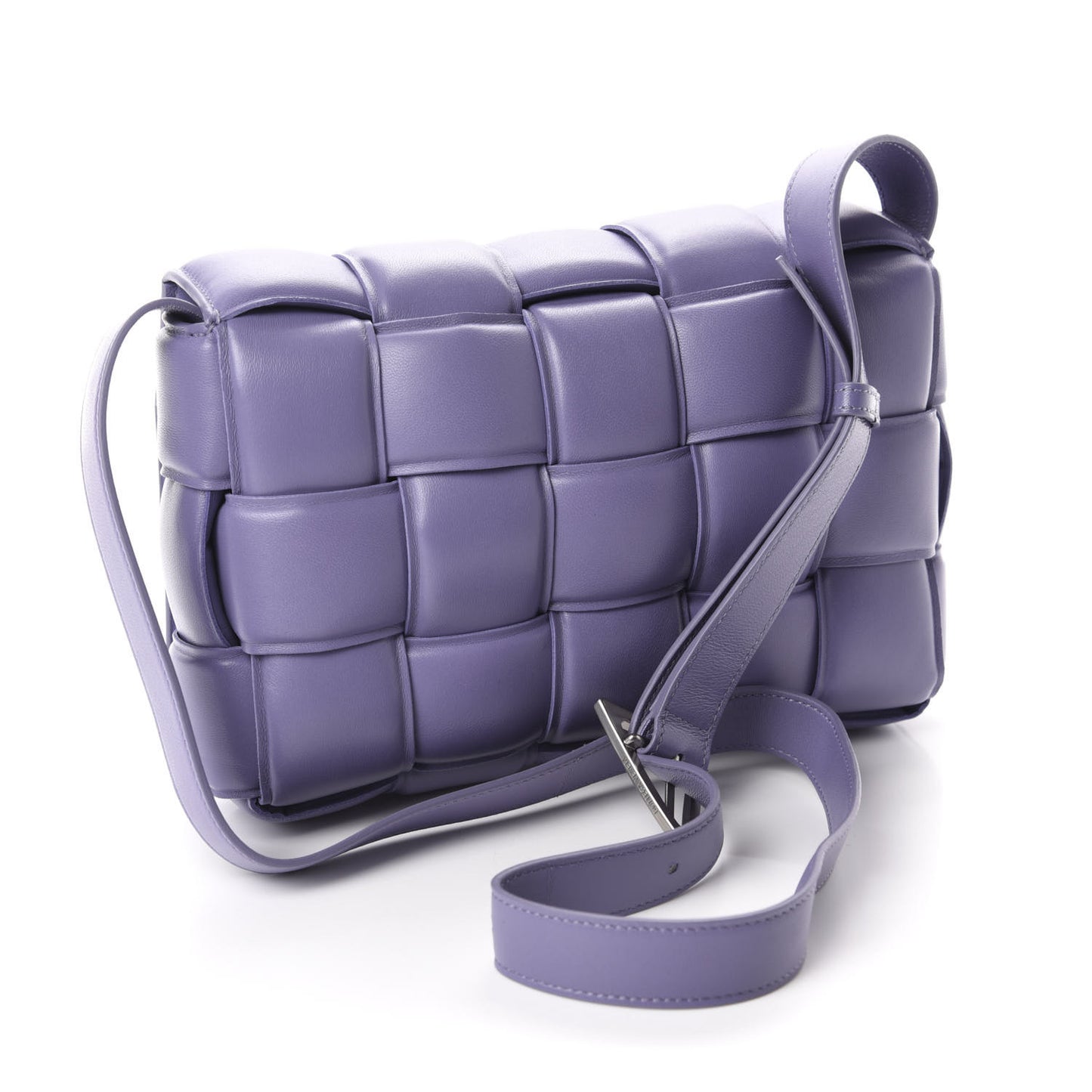 Nappa Maxi Intreccio Padded Cassette Crossbody Bag Lavender