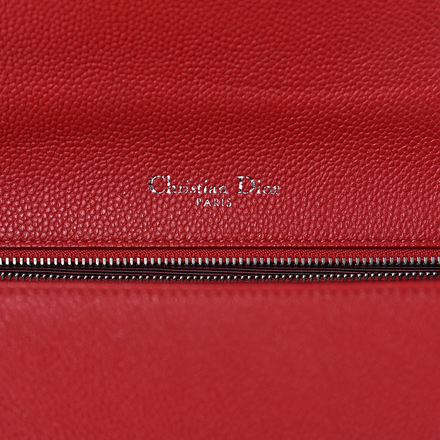 Grained Calfskin Medium Diorama Flap Bag Red