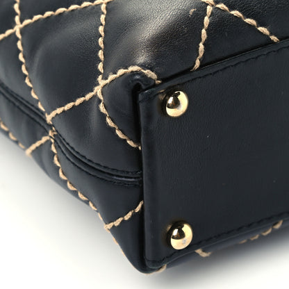 Chanel Calfskin Contrast Stitch Surpique Tote Black 9 of 10