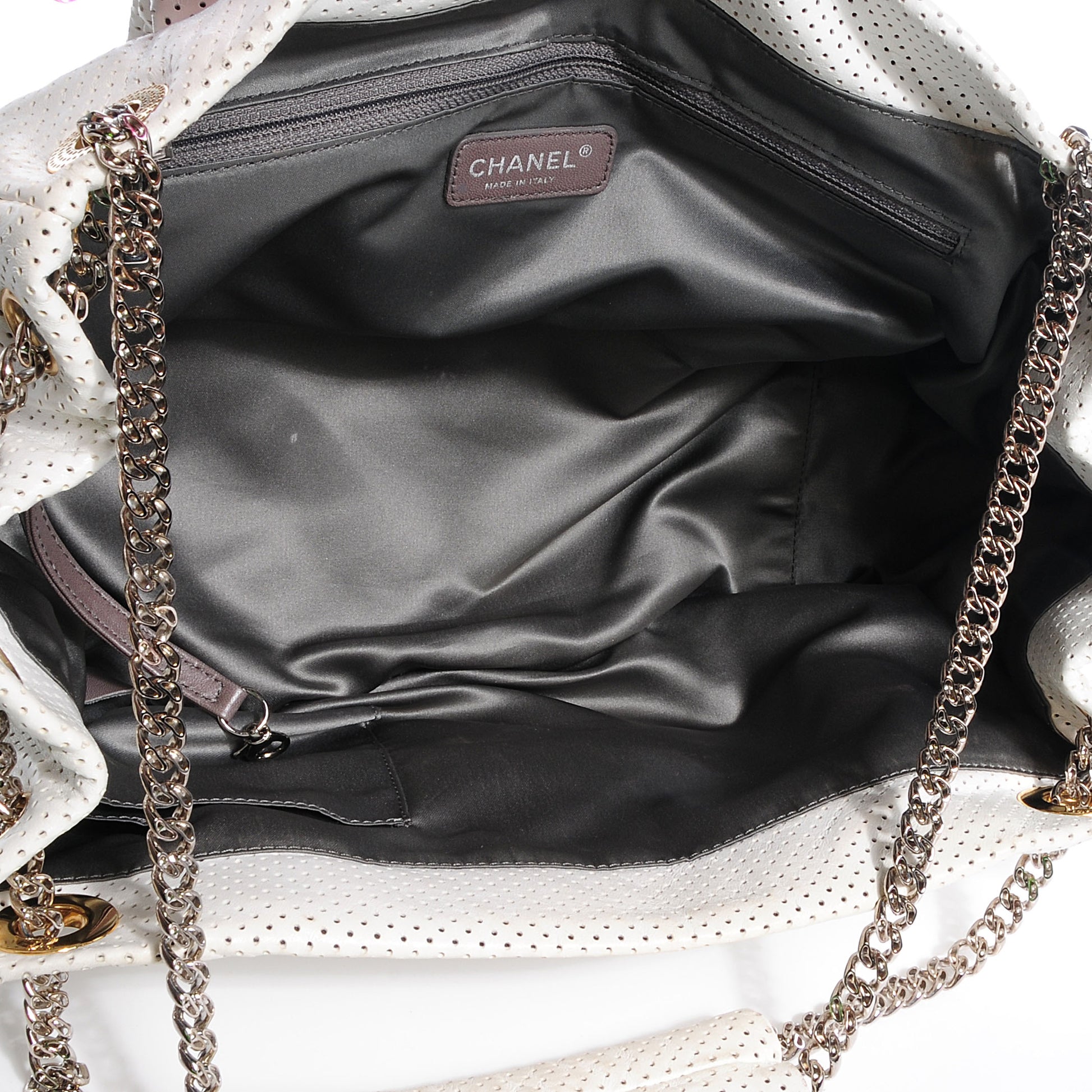 Chanel Calfskin Perforated Large Drill Accordion Flap White 4 of 6
