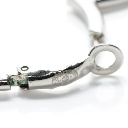 Chanel CC Heart Hoop Earrings Silver 5 of 5