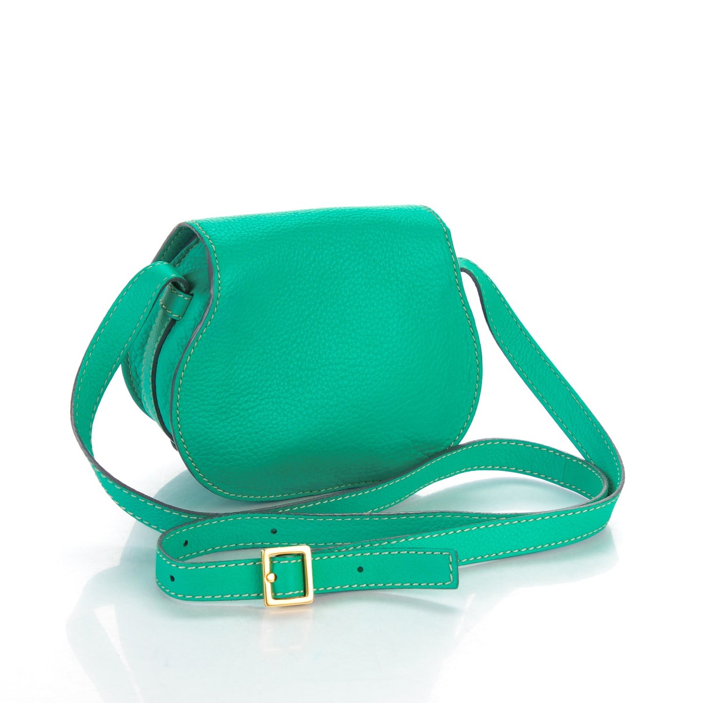Calfskin Mini Marcie Round Crossbody Bag Jade Green