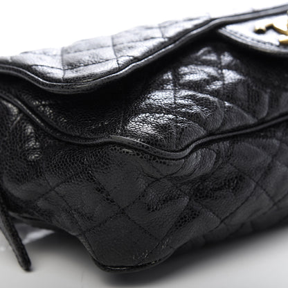 Chanel Crumpled Grained Calfskin Quilted Small Shiva Flap Black 6 of 10