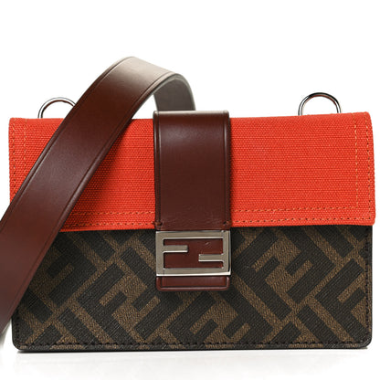 Fendi Glazed Fabric Cotton Vitello King Aura FF 1974 Baguette Belt Pouch Tobacco Moro Goji Ghianda 12 of 12