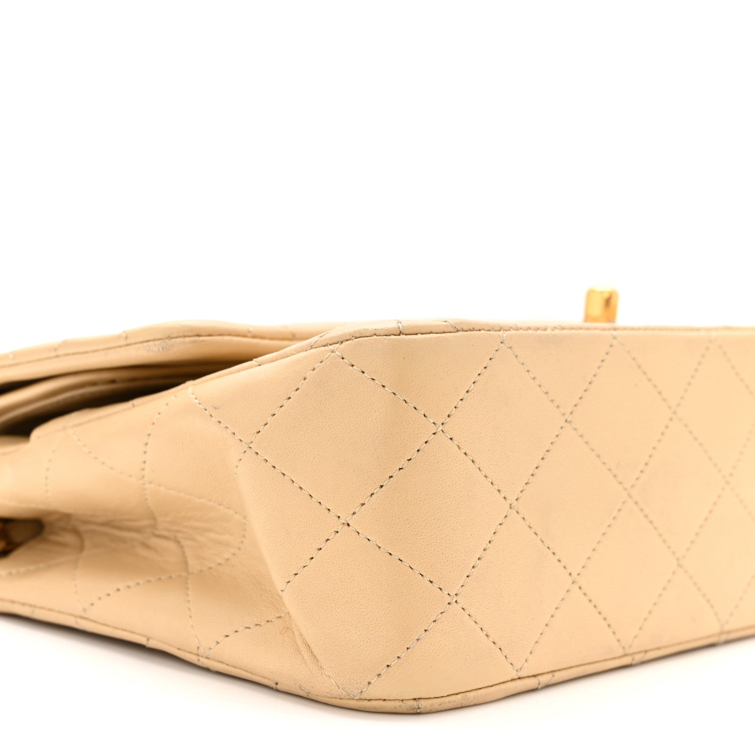 Chanel Lambskin Quilted Medium Double Flap Beige 17 of 30