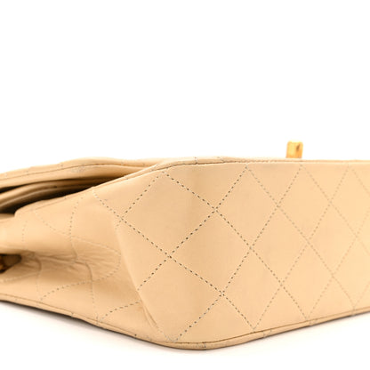 Chanel Lambskin Quilted Medium Double Flap Beige 17 of 30