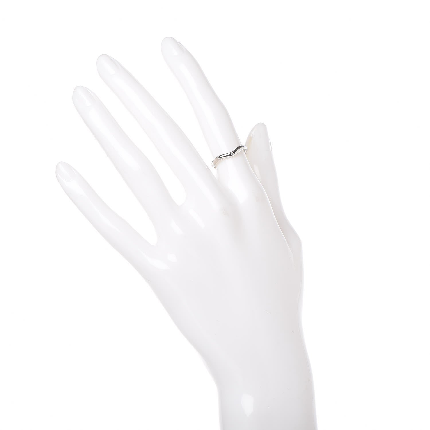 Tiffany Platinum Diamond 2mm Elsa Peretti Band Ring 48 4.5 2 of 6