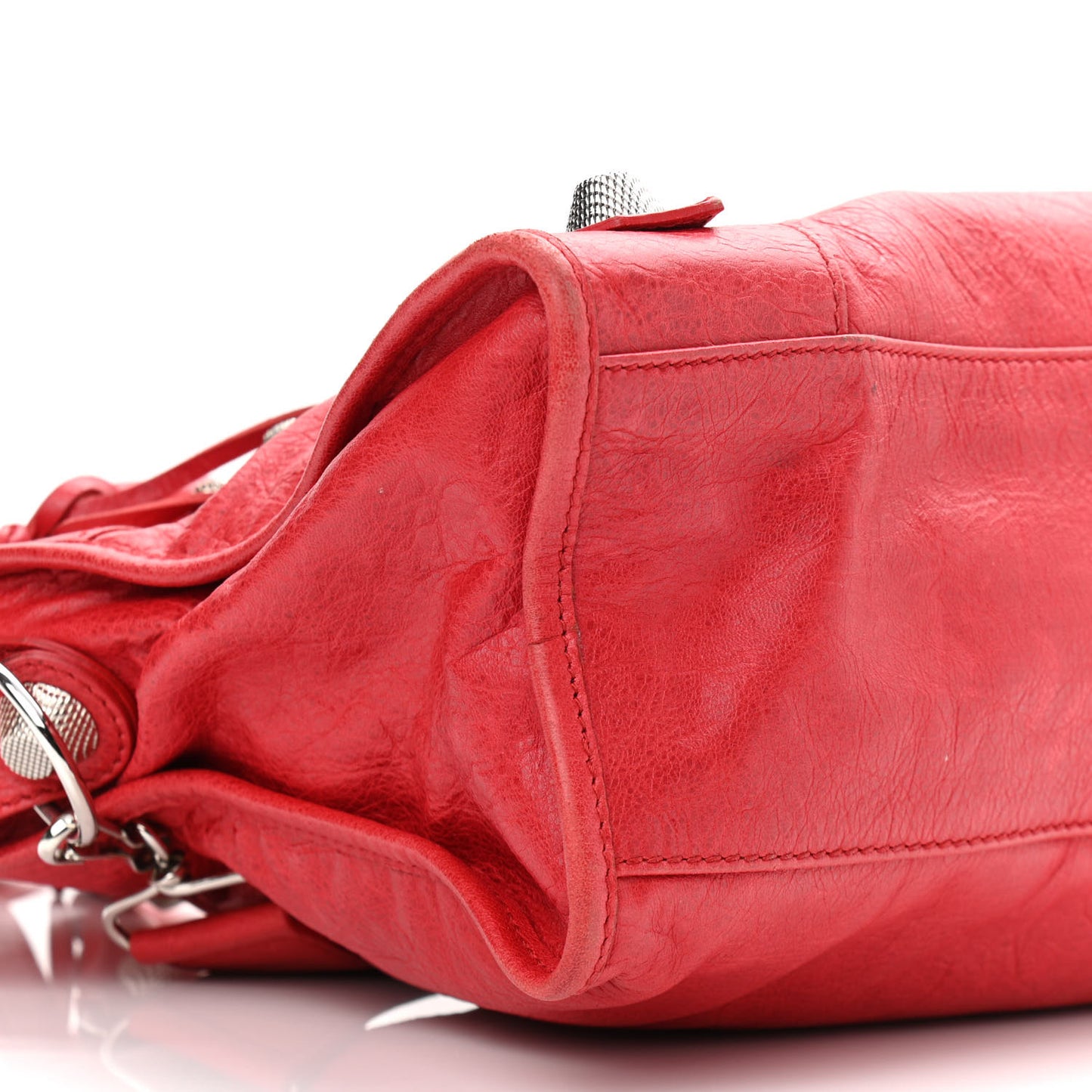 Agneau Giant 21 Silver Hardware City Rouge Coquelicot