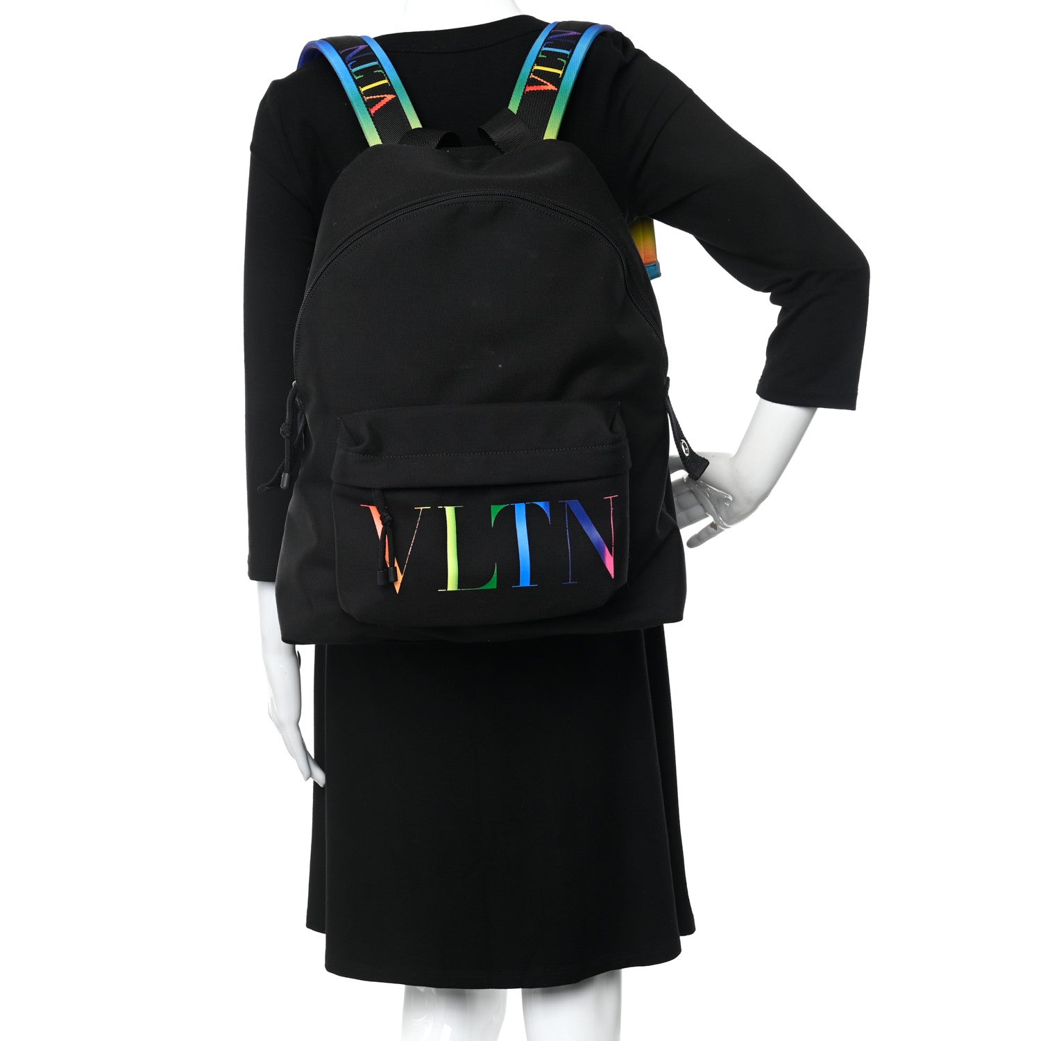 Valentino Garavani Nylon VLTN Times Backpack Black Multicolor 3 of 8